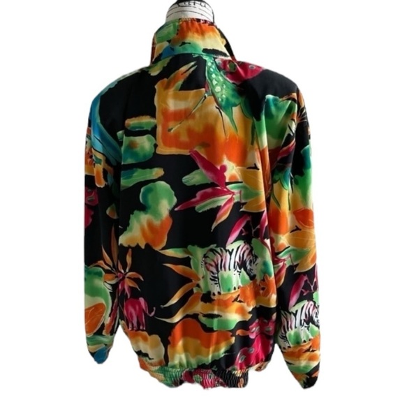 Vintage Erin London Safari Bomber Jacket | Zebra Jungle Print | Size M - Picture 2 of 12